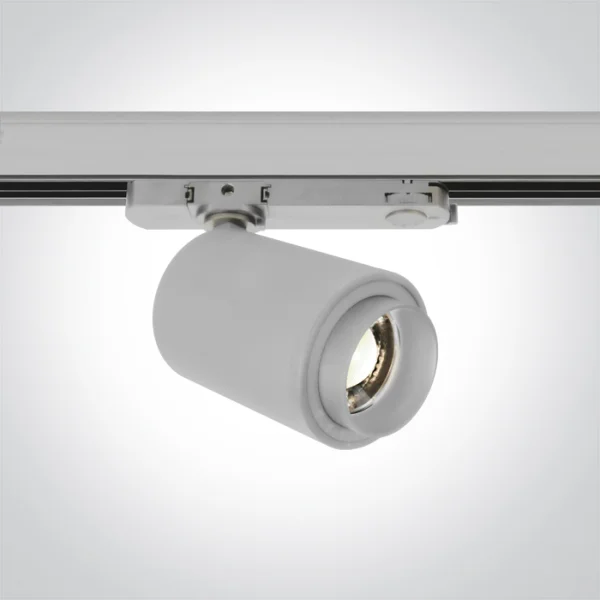 ONE Light COB Cylindre zoomable - spot sur rail - Ø 7,5 x 12 cm - 20W LED inclus - blanc - couleur de lumière blanche