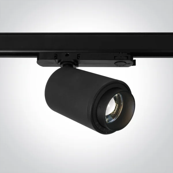 ONE Light COB Cylindre zoomable - spot sur rail - Ø 8 x 13,5 cm - 30W LED inclus - noir - couleur de lumière blanc chaud