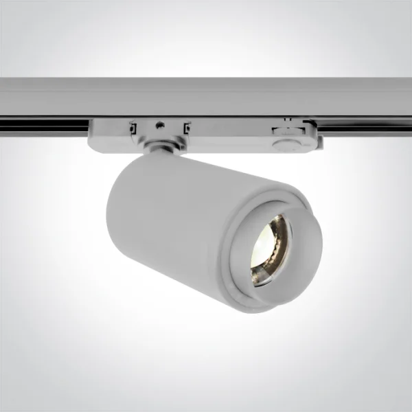ONE Light COB Cylindre zoomable - spot sur rail - Ø 8,5 x 13,5 cm - 30W LED inclus - blanc - couleur de lumière blanc chaud