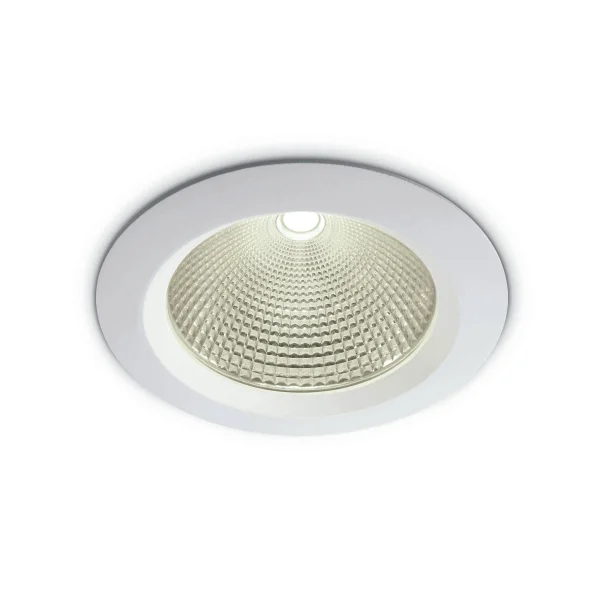 ONE Light COB Downlight Range Die Cast - spot encastré - Ø 230 mm, Ø 210 mm taille d'encastrement - 60W LED inclus - blanc - couleur de lumière blanc chaud