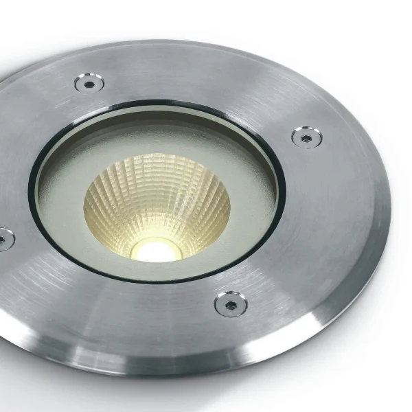 ONE Light COB Inground Range - spot sol extérieur - Ø 125 mm, Ø 106 mm à encastrer - 10W LED inclus - IP67 - acier inoxydable