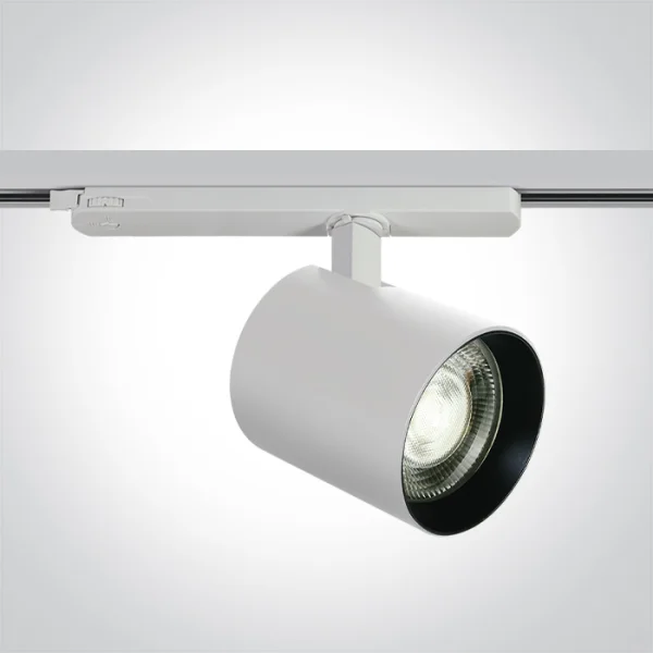 One Light Cob Led Pro - spot sur rail - système de rail triphasé - Ø 10 x 10 cm - 35W LED dimmable inclus - blanc - blanc chaud (3000K)