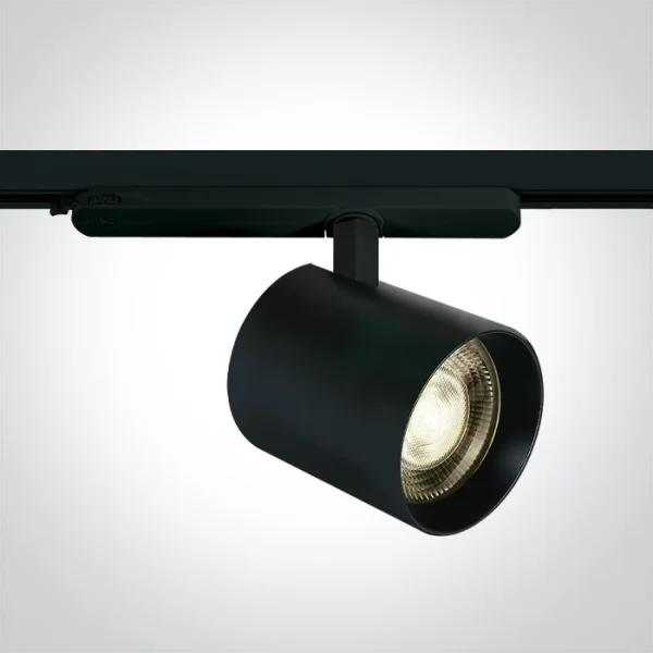 One Light Cob Led Pro - spot sur rail - système de rail triphasé - Ø 10 x 10 cm - 35W LED dimmable inclus - noir - blanc chaud (3000K)