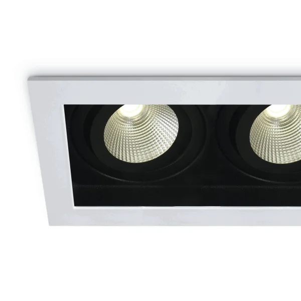 ONE Light COB Shop & Hotel - spot à encastrer - 195 x 100 mm, 175 x 90 mm encastré - 2 x 12W LED dimmable inclus - blanc - couleur de lumière blanc chaud