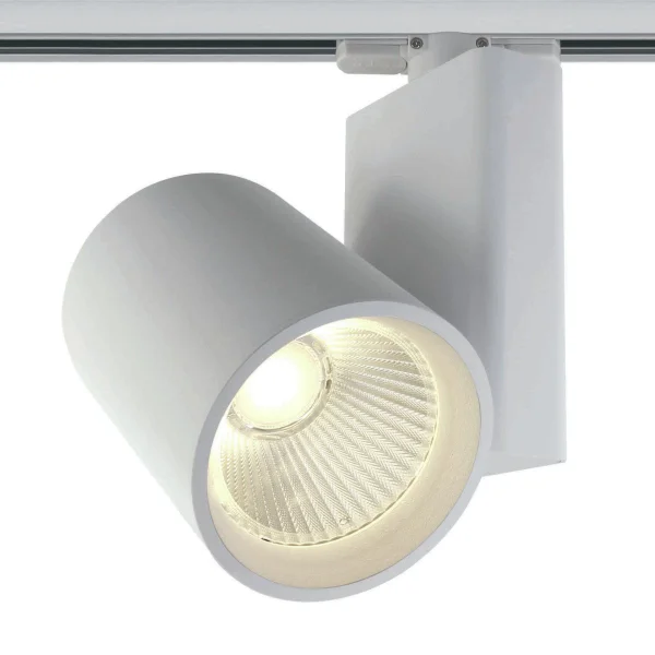 ONE Light COB Track Spot - spot sur rail avec COB LED - système de rail triphasé - Ø 10 x 14 cm - 42W LED inclus - blanc - couleur de lumière blanc chaud