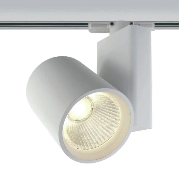 ONE Light COB Track Spot - spot sur rail avec COB LED - système de rail triphasé - Ø 9 x 14 cm - 30W LED inclus - blanc - couleur de lumière blanc chaud