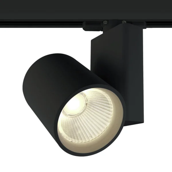 ONE Light COB Track Spot - spot sur rail avec COB LED - système de rail triphasé - Ø 9 x 14 cm - 30W LED inclus - noir - couleur de lumière blanc chaud
