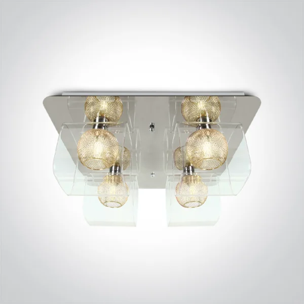 ONE Light Cube Range - spot en saillie 4L - 40 x 40 x 17,5 cm - chrome