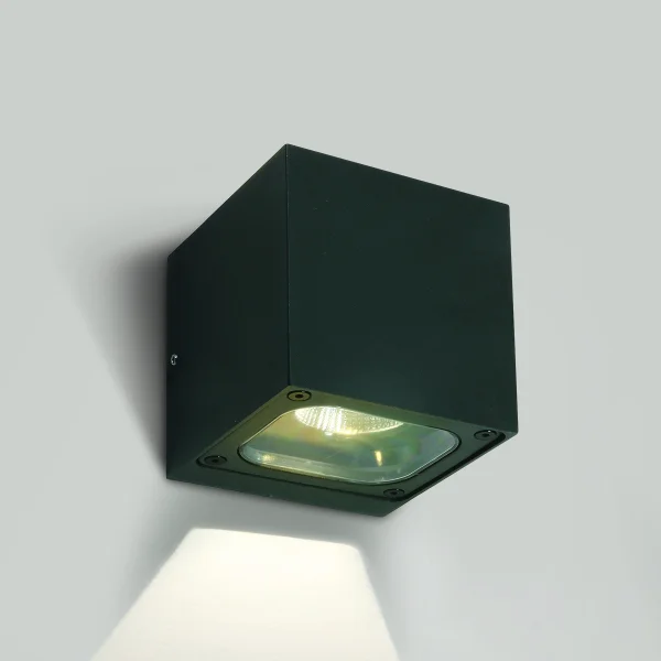 ONE Light Cube Wall Lights - appliques murales d'extérieur - 10 x 10 x 10 cm - 6W LED inclus - IP65 - anthracite