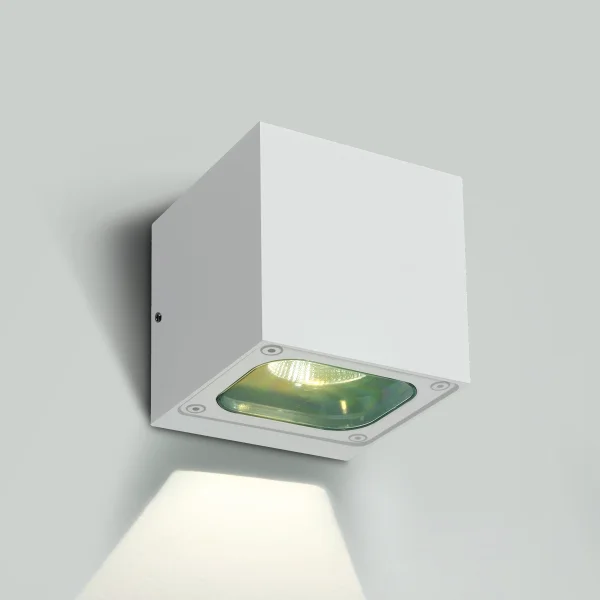 ONE Light Cube Wall Lights - appliques murales d'extérieur - 10 x 10 x 10 cm - 6W LED inclus - IP65 - blanc