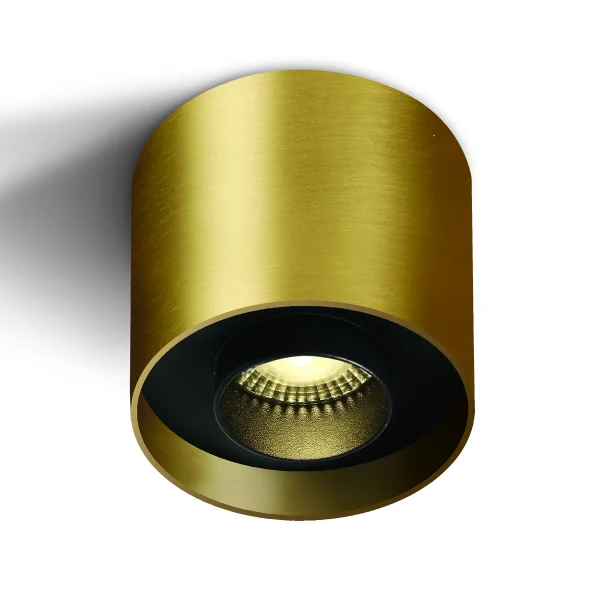 ONE Light Dark Light Cylinders - spot en saillie avec réflecteurs interchangeables - Ø 10 x 10 cm - 22W LED inclus - laiton brossé