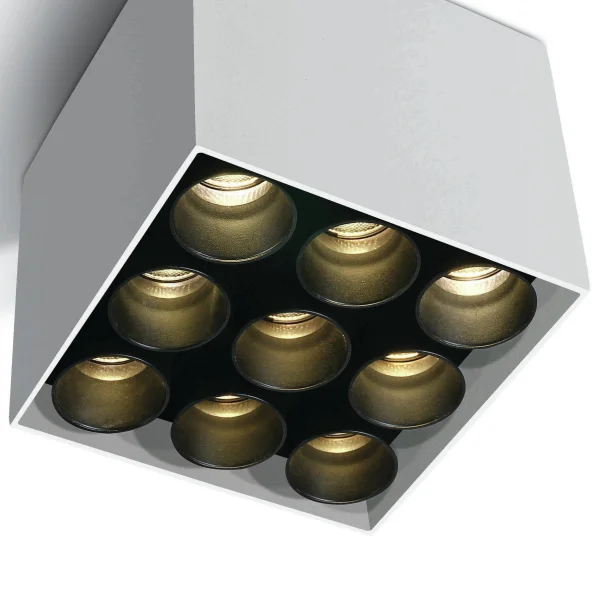 ONE Light Dark Light Tubes de plafond - plafonnier - 9,5 x 9,5 x 8,4 cm - 20W LED inclus - blanc