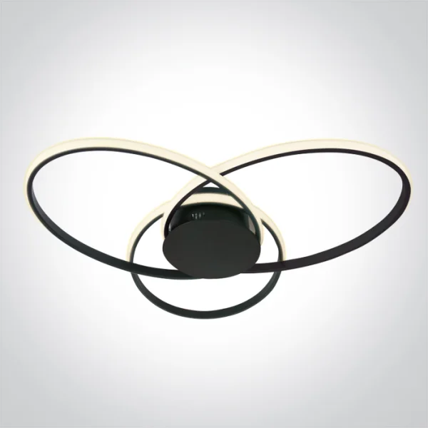 ONE Light Décoratif - plafonnier - 65 x 8,2 cm - 60W TRIAC dimmable LED inclus - noir