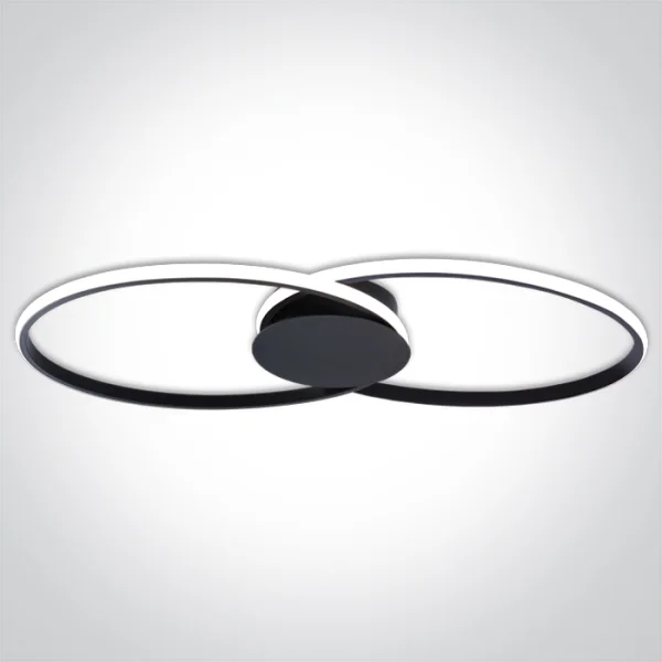ONE Light Décoratif - plafonnier - 71 x 6 cm - 40W LED dimmable inclus - noir