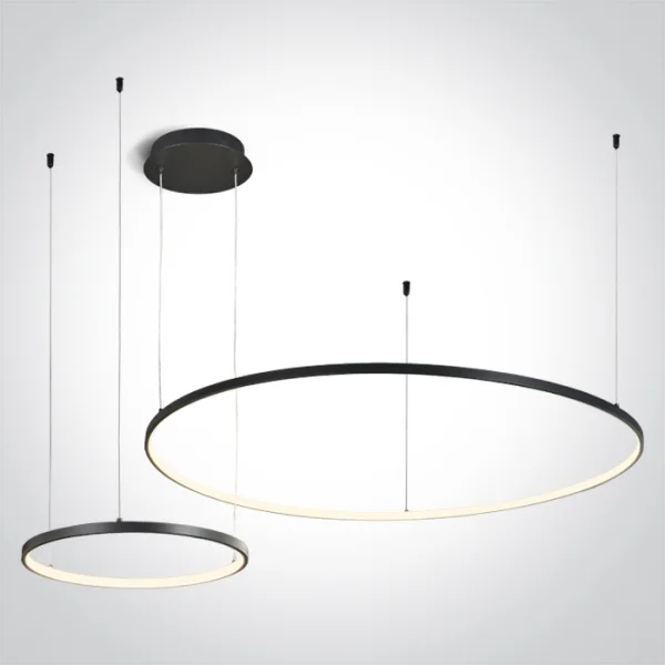 ONE Light Décorative - lampe suspendue - Ø 100 cm, Ø 40 x 150 cm - 65W dimmable LED inclus - noir