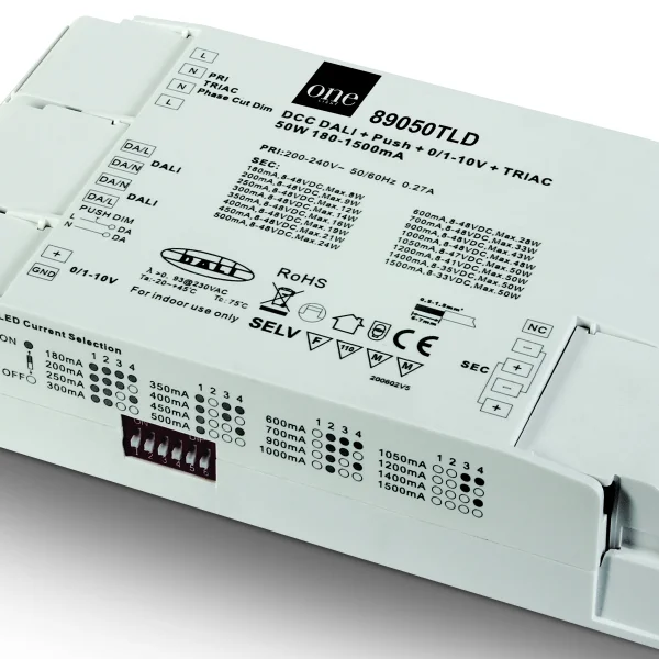 ONE Light Driver LED - de 180mA à 1500mA / 230V - 50W - DALI / TRIAC / push to dim