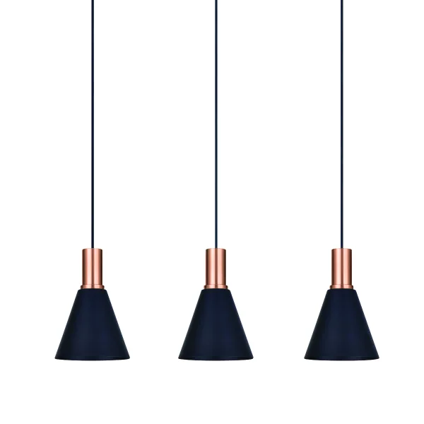 ONE Light E27 Round - lampe suspendue - Ø 15,3 x 22,8 cm - noir et cuivre
