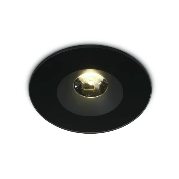 ONE Light Gamme Salle de Bains - spot encastrable - Ø 110 mm, Ø 94 mm encastrable - 6W LED inclus - IP65 - noir