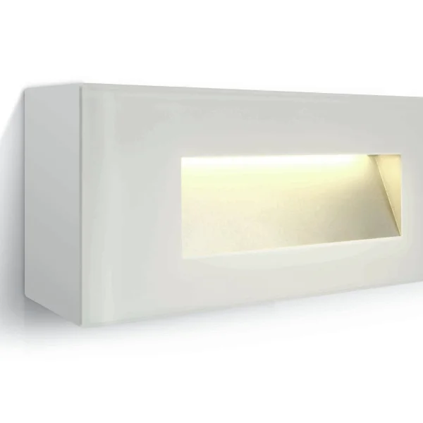 ONE Light Glass Face - applique murale extérieure - 19 x 5,5 x 8 cm - 5W LED inclus - IP65 - blanc
