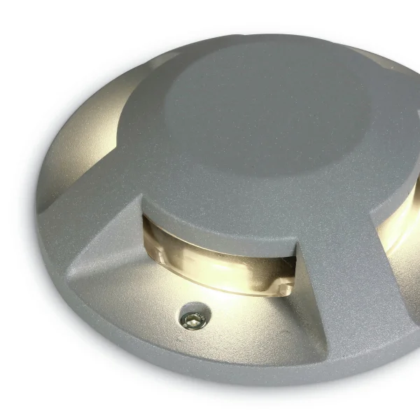 ONE Light Ground Surface Mounted Range - projecteur de sol - Ø 20 x 4,2 cm - 4 x 3W LED inclus - IP67 - gris