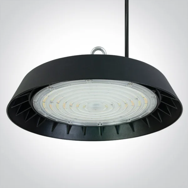 ONE Light Industrial UFO Range - lampe suspendue - Ø 31 x 16,9 cm - 3 niveaux de gradation - 150W LED inclus - IP65 - noir