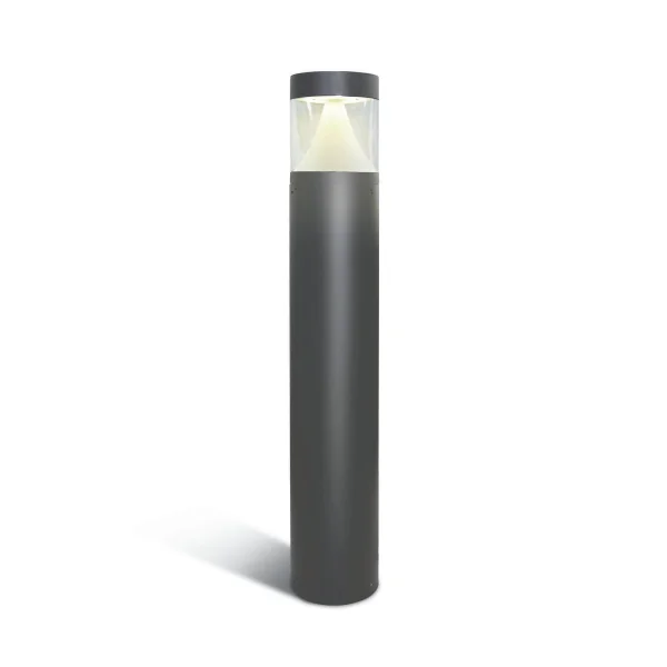 ONE Light LED Bollards Range - lampe de jardin - Ø 12 x 80 cm - 12W LED inclus - IP65 - anthracite - lumière blanche