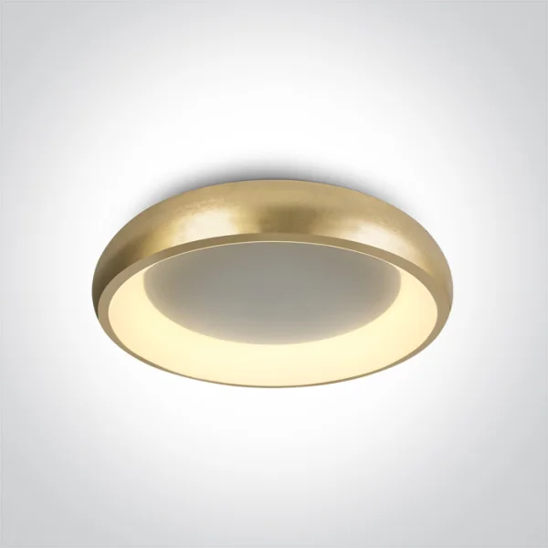 ONE Light LED Décoratif - plafonnier - Ø 40 x 8,5 cm - 30W LED inclus - or brossé - couleur de lumière blanc chaud à blanc