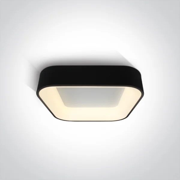 ONE Light LED Decorative Plafo Square - plafonnier - 45 x 45 x 11 cm - TRIAC - 38W LED inclus - noir - couleur de lumière réglable