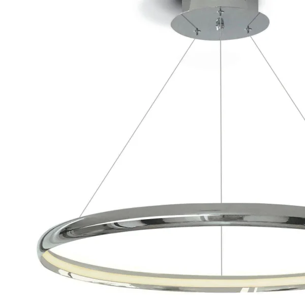 ONE Light LED Suspension Rings - lampe suspendue - Ø 60 x 150 cm - 19W LED inclus - chrome