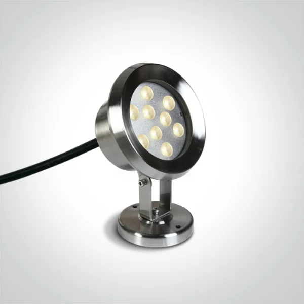 ONE Light LED Underwater Range - projecteur sous-marin à LED - Ø 14,3 x 21 cm - 9 x 1W LED dimmable inclus - IP68 - chrome - couleur de lumière blanc chaud