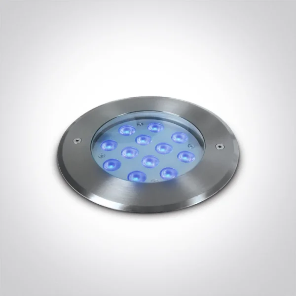 ONE Light LED Underwater Range - projecteur sous-marin à LED - Ø 190 mm, Ø 175 mm encastrable - 12 x 1W LED dimmable inclus - IP68 - chrome - couleur de lumière bleue