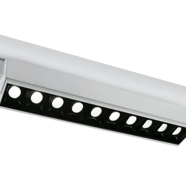 ONE Light Linéaire LED orientable - spot sur rail - système de rail triphasé - 58 x 6 x 8 cm - 10 x 5W LED inclus - blanc - couleur de lumière blanc chaud