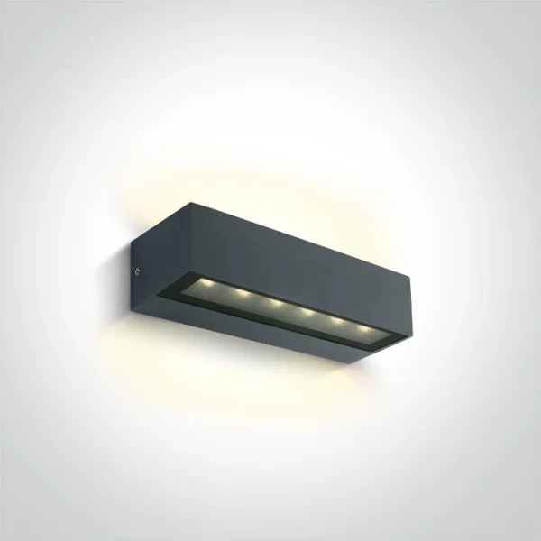 ONE Light Linear Outdoor Series Double Sided - applique murale - 22,2 x 7 x 5 cm - 2 x 6W LED inclus - IP65 - anthracite