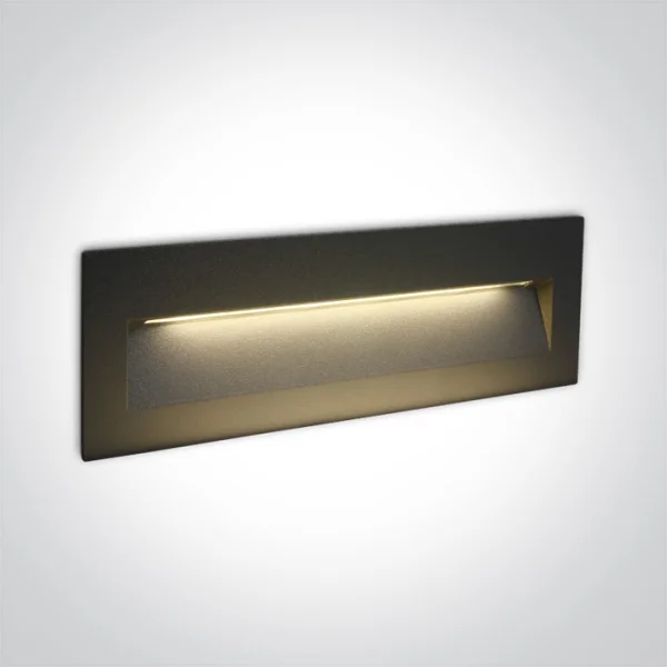 ONE Light Outdoor Dark Light Wall Recessed - applique murale encastrée - 22,5 x 7,5 x 5,5 cm - 7W LED inclus - IP65 - anthracite