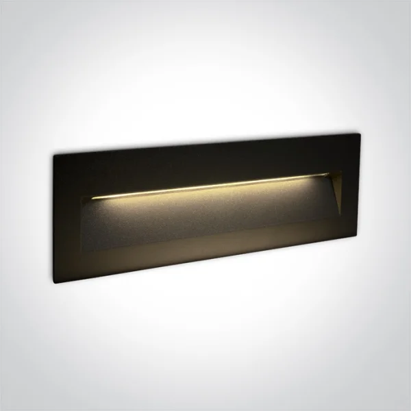 ONE Light Outdoor Dark Light Wall Recessed - applique murale encastrée - 22,5 x 7,5 x 5,5 cm - 7W LED inclus - IP65 - noir