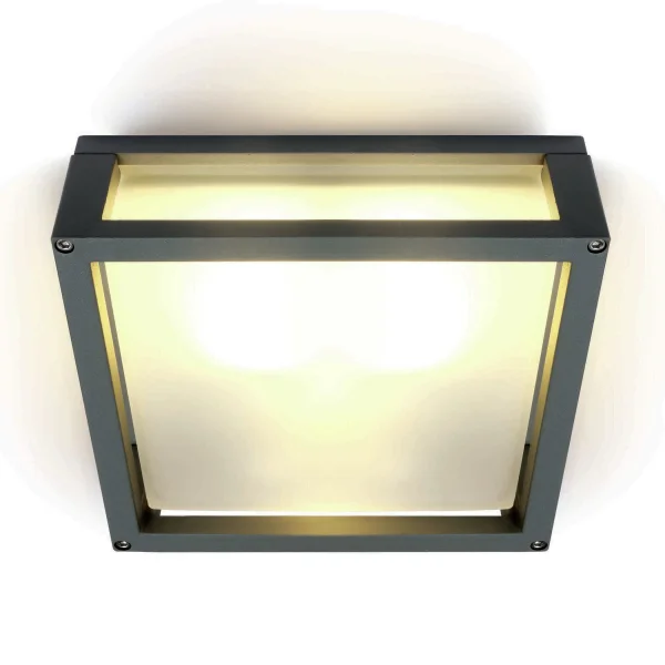 ONE Light Outdoor E27 Square - plafonnier extérieur - 25 x 25 x 9,5 cm - IP54 - anthracite