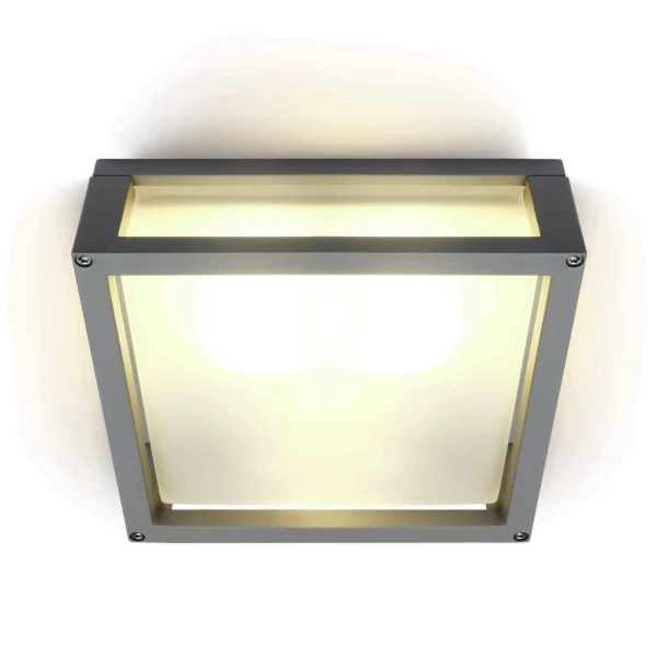 ONE Light Outdoor E27 Square - plafonnier extérieur - 25 x 25 x 9,5 cm - IP54 - gris