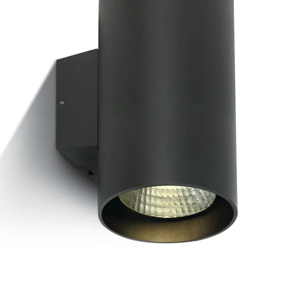 ONE Light Outdoor Wall Cylinders High Power - applique murale extérieure - 14 x 18 x 30 cm - 2 x 20W LED dimmable inclus - IP65 - anthracite - couleur de lumière blanc chaud