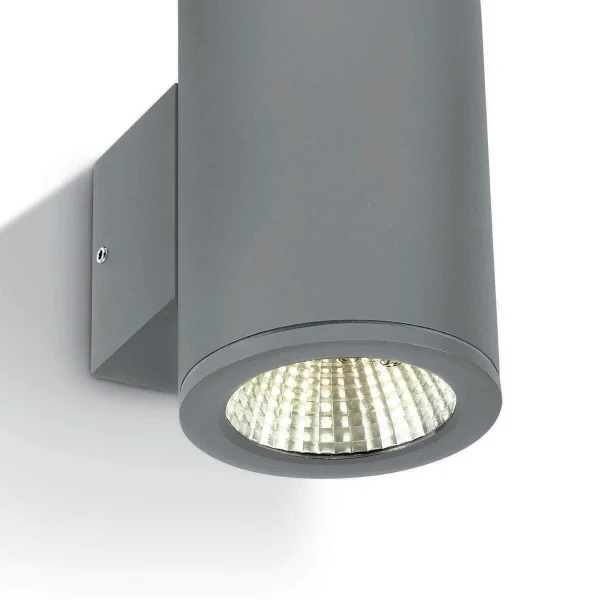 ONE Light Outdoor Wall Cylinders Up & Down Beam - applique murale extérieure - 8 x 10,6 x 13,8 cm - 2 x 6W LED inclus - IP54 - gris