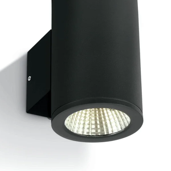 ONE Light Outdoor Wall Cylinders Up & Down Beam - applique murale extérieure - 8 x 10,6 x 13,8 cm - 2 x 6W LED inclus - IP54 - noir