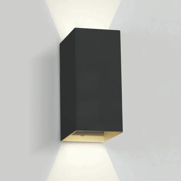 ONE Light Outdoor Wall Dark Lights - applique murale extérieure - 9 x 6,8 x 16,6 cm - 2 x 3W LED inclus - IP54 - noir