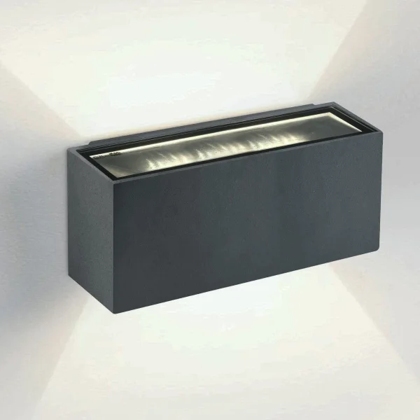 ONE Light Outdoor Wall Up & Down Lights - applique murale extérieure - 18 x 7 x 6,5 cm - 2 x 6W LED inclus - IP54 - anthracite
