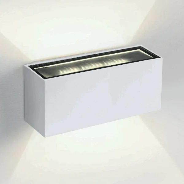 ONE Light Outdoor Wall Up & Down Lights - applique murale extérieure - 18 x 7 x 6,5 cm - 2 x 6W LED inclus - IP54 - blanc