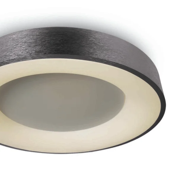 ONE Light Plafo décoratif - plafonnier - Ø 48 x 8,7 cm - 40W LED inclus - anthracite brossé