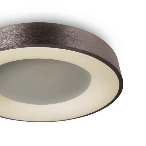 ONE Light Plafo décoratif - plafonnier - Ø 48 x 8,7 cm - 40W LED inclus - brun brossé