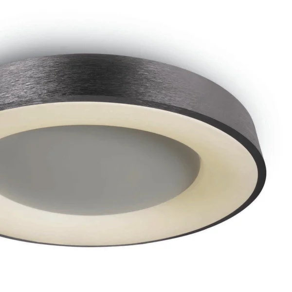 ONE Light Plafo décoratif - plafonnier - Ø 60 x 8,7 cm - 50W LED inclus - anthracite brossé