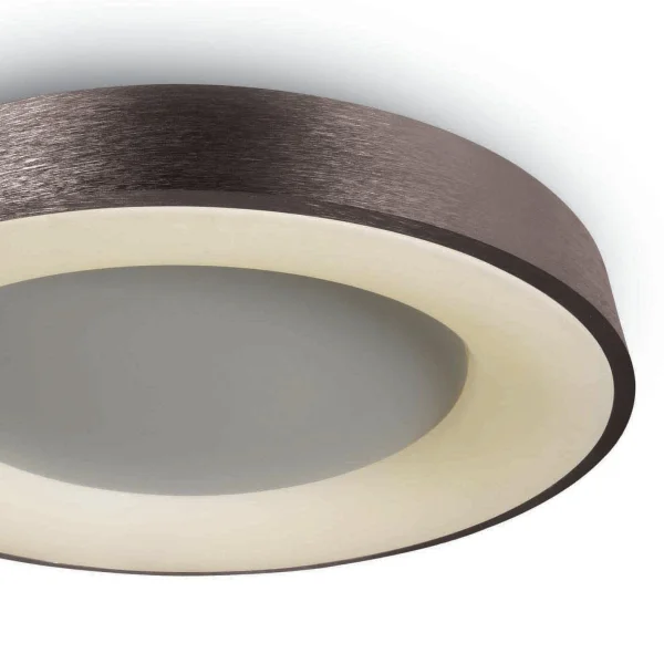 ONE Light Plafo décoratif - plafonnier - Ø 60 x 8,7 cm - 50W LED inclus - brun brossé