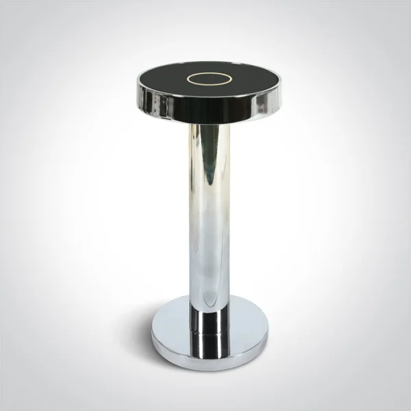 ONE Light Portable Table Light - lampe de table extérieure - rechargeable via câble USB - Ø 9 x 20 cm - 2,5W dimmable LED inclus - IP65 - chrome