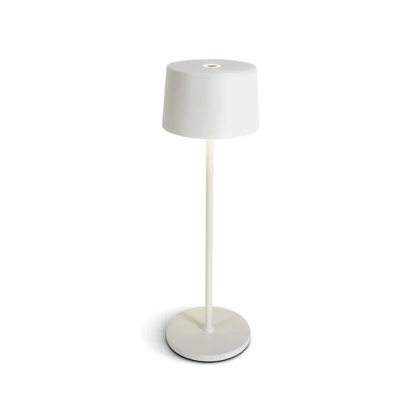 ONE Light Portable Trendy Light - lampe de table d'extérieur - rechargeable via câble USB - Ø 11 x 35 cm - 3,3W dimmable LED inclus - IP65 - blanc