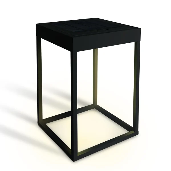 ONE Light - poteau de jardin solaire avec détecteur de nuit et USB - 18,5 x 18,5 x 30 cm - 2,2W LED dimmable inclus - IP65 - noir